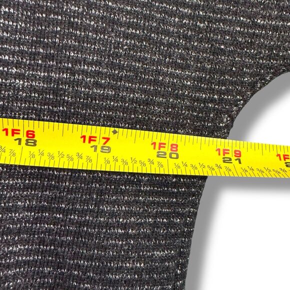 Betsey Johnson Performance Black Striped Cowl Neck Pullover Womens Size M - Picture 7 of 9